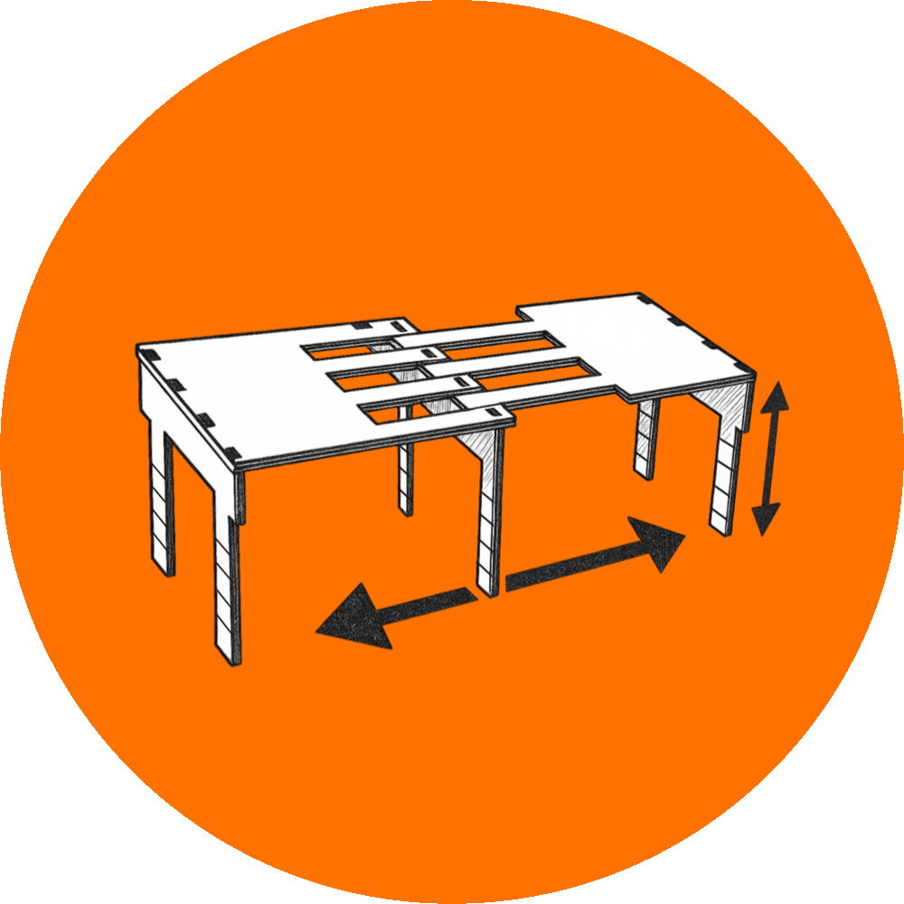 Réhausseurs d’étagère modulables