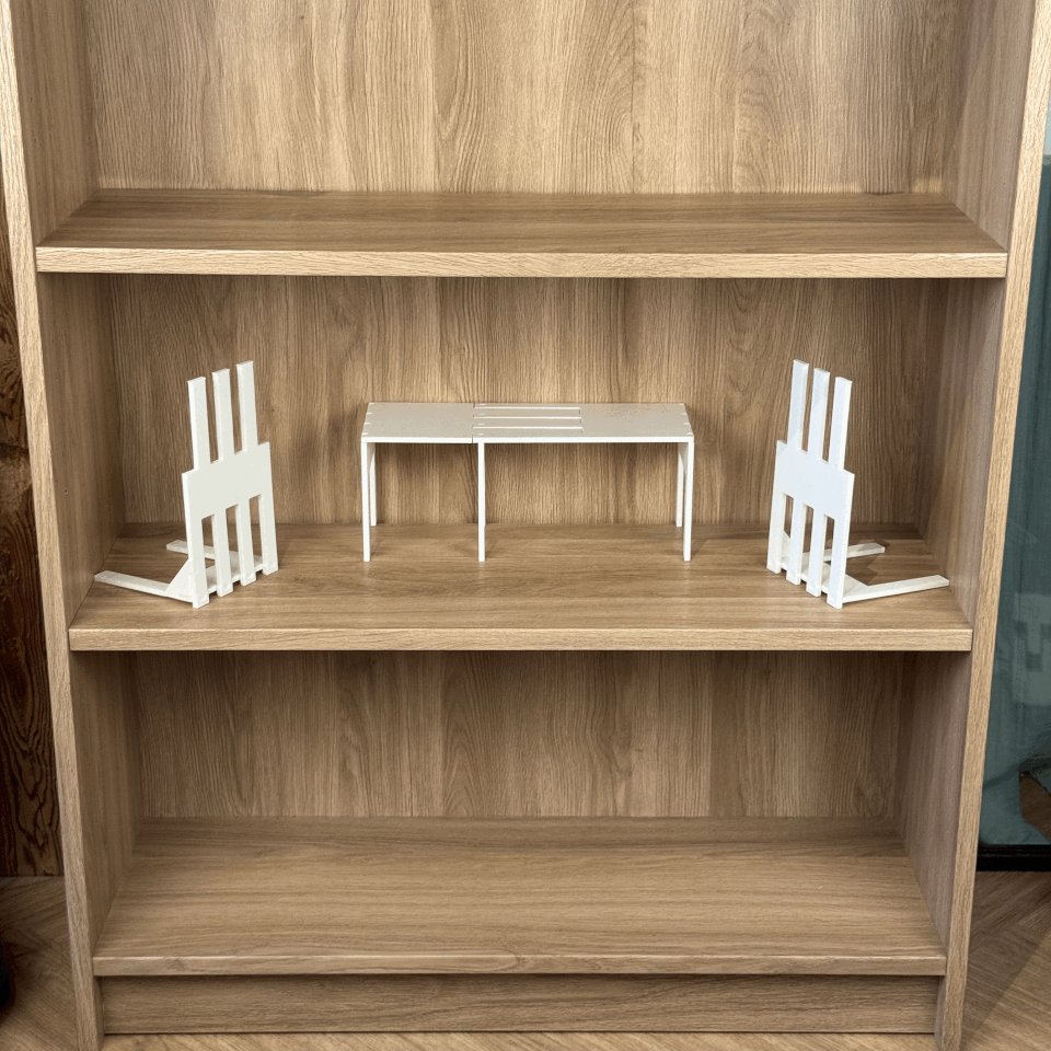 Animation du réhausseur modulable en impression 3D pour mangas, création d’une seconde rangée visible sur étagère
